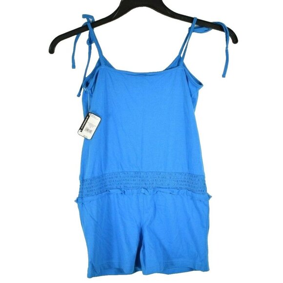 Blue Sleeveless Ruffled Romper Medium M (10/12) - Picture 2 of 3